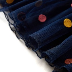 Jupe en tulle à pois pour enfants bleu marine 92 