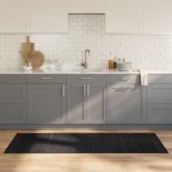 Tapis rectangulaire noir 70x200 cm bambou 