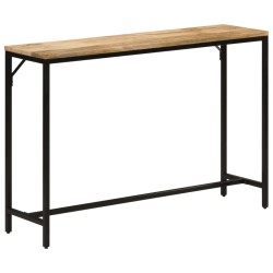 Table console 110x30x75 cm bois de manguier massif brut et fer 