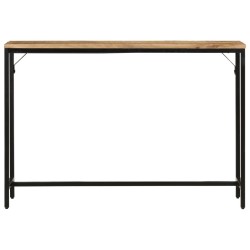 Table console 110x30x75 cm bois de manguier massif brut et fer 
