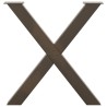 Pieds de table à manger en forme de X, 2 pièces, acier naturel, 80 x (72-73) cm 
