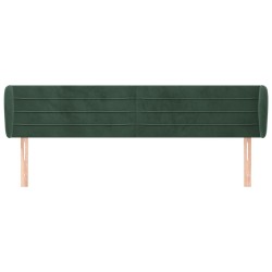 Tête de lit avec oreilles Vert foncé 203x23x78/88 cm Velours 