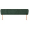 Tête de lit avec oreilles Vert foncé 203x23x78/88 cm Velours 