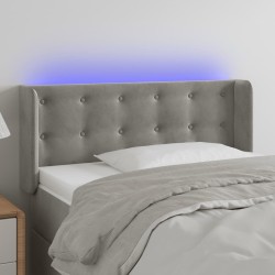 Tête de lit à LED gris clair 103x16x78/88 cm velours 