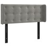 Tête de lit à LED gris clair 103x16x78/88 cm velours 