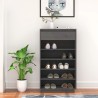 Armoire à chaussures Gris 60x34x105 cm Bois de pin massif 