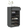 Armoire à chaussures Gris 60x34x105 cm Bois de pin massif 