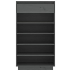 Armoire à chaussures Gris 60x34x105 cm Bois de pin massif 