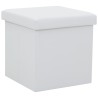 Tabouret de rangement pliable Blanc Similicuir 