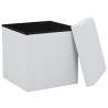 Tabouret de rangement pliable Blanc Similicuir 