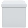 Tabouret de rangement pliable Blanc Similicuir 