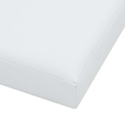 Tabouret de rangement pliable Blanc Similicuir 