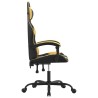 Chaise de jeu pivotante Noir et doré Similicuir 