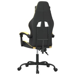 Chaise de jeu pivotante Noir et doré Similicuir 