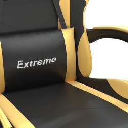 Chaise de jeu pivotante Noir et doré Similicuir 