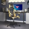 Chaise de jeu Noir et doré Similicuir 