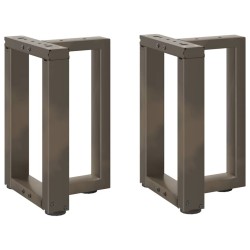 Pieds de table basse en T, 2 pièces, noir, 38 x 25 x (42-43) cm, acier 
