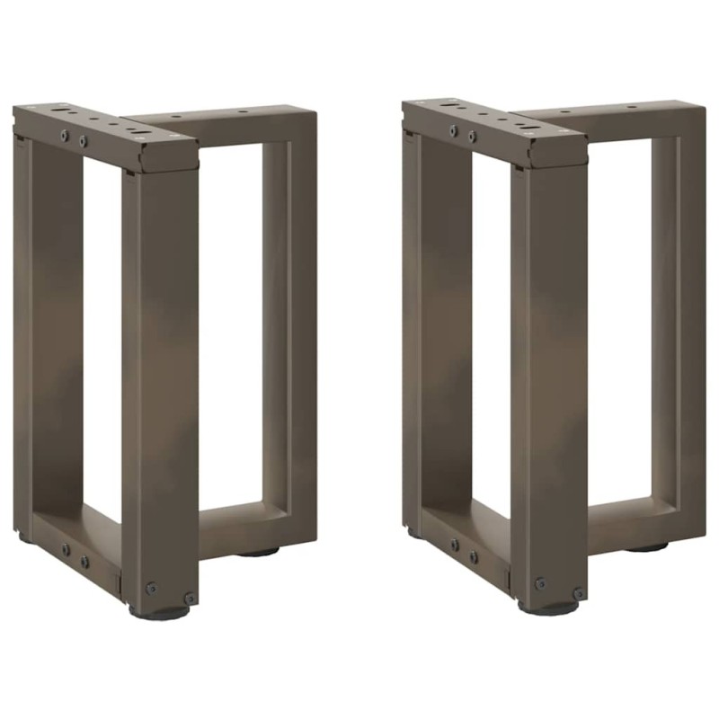 Pieds de table basse en T, 2 pièces, noir, 38 x 25 x (42-43) cm, acier 
