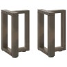 Pieds de table basse en T, 2 pièces, noir, 38 x 25 x (42-43) cm, acier 