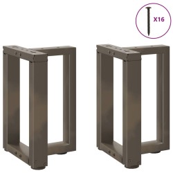 Pieds de table basse en T, 2 pièces, noir, 38 x 25 x (42-43) cm, acier 
