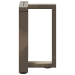 Pieds de table basse en T, 2 pièces, noir, 38 x 25 x (42-43) cm, acier 