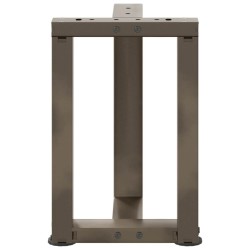 Pieds de table basse en T, 2 pièces, noir, 38 x 25 x (42-43) cm, acier 