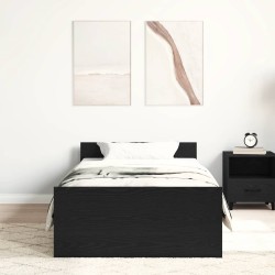 Cadre de lit sans matelas chêne noir 90x190 cm bois ingénierie 