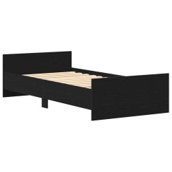 Cadre de lit sans matelas chêne noir 90x190 cm bois ingénierie 