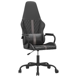 Chaise de jeu Noir et gris Similicuir 