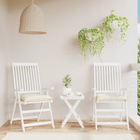 Coussins de chaise lot de 2 blanc crème 40x40x7 cm tissu oxford 