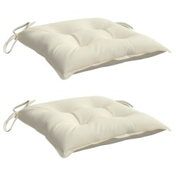 Coussins de chaise lot de 2 blanc crème 40x40x7 cm tissu oxford 