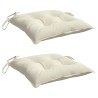 Coussins de chaise lot de 2 blanc crème 40x40x7 cm tissu oxford 