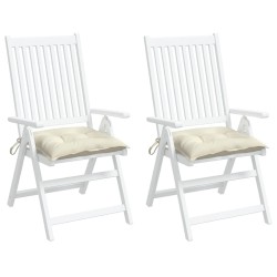 Coussins de chaise lot de 2 blanc crème 40x40x7 cm tissu oxford 