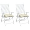 Coussins de chaise lot de 2 blanc crème 40x40x7 cm tissu oxford 