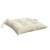Coussins de chaise lot de 2 blanc crème 40x40x7 cm tissu oxford 