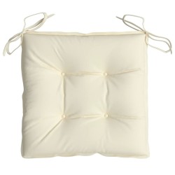 Coussins de chaise lot de 2 blanc crème 40x40x7 cm tissu oxford 