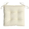 Coussins de chaise lot de 2 blanc crème 40x40x7 cm tissu oxford 