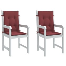 Coussins de chaise dossier bas lot de 2 rouge bordeaux mélangé 