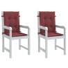 Coussins de chaise dossier bas lot de 2 rouge bordeaux mélangé 