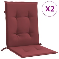 Coussins de chaise dossier bas lot de 2 rouge bordeaux mélangé 