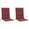 Coussins de chaise dossier bas lot de 2 rouge bordeaux mélangé 
