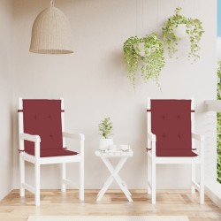 Coussins de chaise dossier bas lot de 2 rouge bordeaux mélangé 