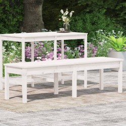 Banc de jardin à 2 places blanc 159,5x44x45 cm bois massif pin 