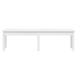 Banc de jardin à 2 places blanc 159,5x44x45 cm bois massif pin 