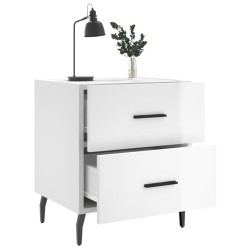 Tables de chevet 2 pcs blanc brillant 40x35x47,5 cm 