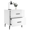 Tables de chevet 2 pcs blanc brillant 40x35x47,5 cm 