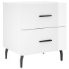 Tables de chevet 2 pcs blanc brillant 40x35x47,5 cm 