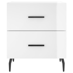 Tables de chevet 2 pcs blanc brillant 40x35x47,5 cm 