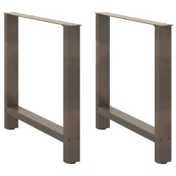 Pieds de table à manger en acier naturel 2 pièces 80 x (72-73) cm Acier 