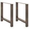 Pieds de table à manger en acier naturel 2 pièces 80 x (72-73) cm Acier 